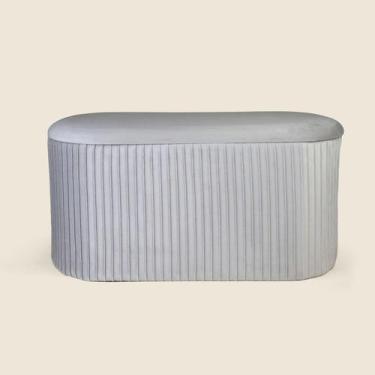 Imagem de Puff Baú Veludo Cinza 80X40cm - ACASA - ACASA