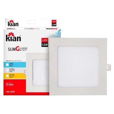 Imagem de PLAFON PAINEL KIAN LED 17,2CM QUADRADO EMBUTIR SLIM 12W 6,0K