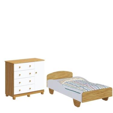 Imagem de Cama Infantil Sol Cômoda Junior 4 Gavetas 1 Porta 100% MDF - - Moveis 