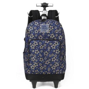 Imagem de Mochila Grande Rodinha Com Alça Estrela metalizada luxcel, 1