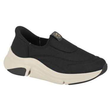 Imagem de Tenis Feminino Modare Sem Cadarço Casual Lycra Preto Lançamento, Preto