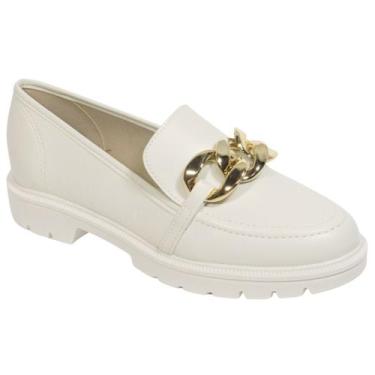 Imagem de Mocassim Beira Rio Sapato Fechado Corrente Feminino 4283.105, Branco, 