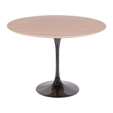 Imagem de Mesa Saarinen Redonda Freijó 90cm - Base Preta - MGSAARINEN