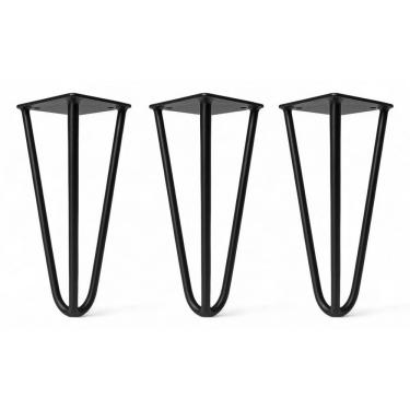 Imagem de Kit 03 Pés Hairpin Legs Aramado de Aço Triplo Abmaza para Móveis e Estofados 15cm