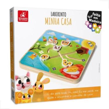 Imagem de Brinquedo Educativo Labirinto  Minha Casa  Em Madeira - Brincadeira de