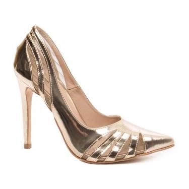 Imagem de Sapato Scarpin Salto 12 Metalizado Ouro Light Ref.: 80002A - Torricell