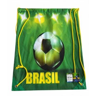 Imagem de Bolsa Saco Brasil Esportiva 32x42cm Poliéster Oxfor Academia - ISSAM