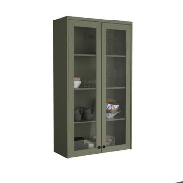Imagem de Cristaleira Cozinha 2 Portas Vidro 190CMX80CM Sevilha Verde/Hill - Her