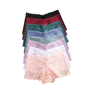 Imagem de Conjunto De Calcinhas Sexy De Renda Para Mulheres Com Borda Floral Sem