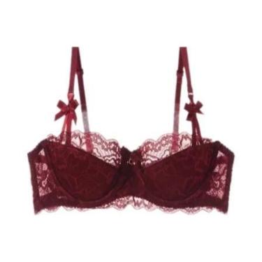 Imagem de Conjunto De Sutiã Slim De Renda Francesa Para Meninas, Confortável E R