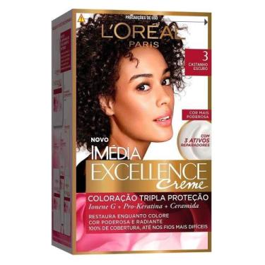 Imagem de Tintura Imédia Excellence 3 Castanho Escuro 47g - Loréal Imédia