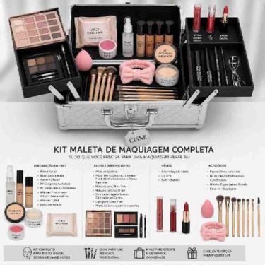 Imagem de Kit Maleta De Maquiagem Grande Completa Vivai Glamourosa - - Claro - V