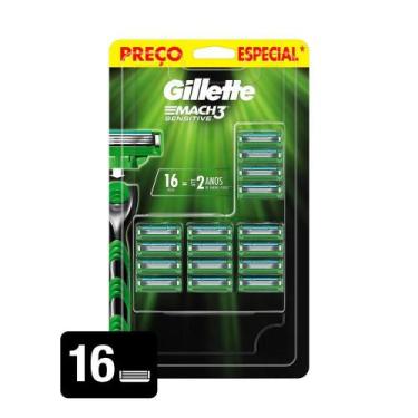Imagem de Carga Gillette Mach3 Sensitive com 16 unidades