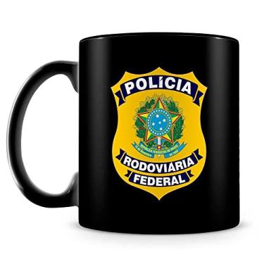 Imagem de Caneca Polícia Rodoviária Federal 100% Preta (Com Nome)