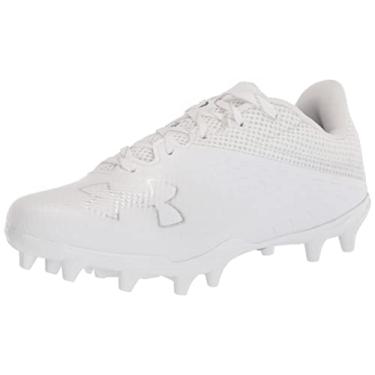 Imagem de Under Armour Tênis de corrida infantil unissex Blur Select Mc Jr Road, Branco (100)/Prata Metálico, 3.5 Big Kid