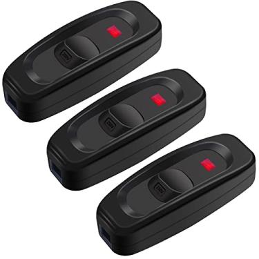 Imagem de weideer 2 peças de interruptor de cabo em linha botão liga/desliga 10A 250V interruptor de energia em linha com luz LED para lâmpada de mesa lâmpada de mesa GW320-BK