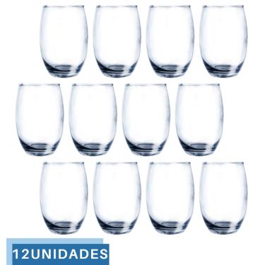 Imagem de 12 Copos Vidro Duravel Transparente Redondo 465ml Aruba Nadir