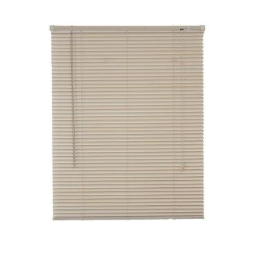 Imagem de Persiana Horizontal PVC Bege 100 (L) x 220 (A) Cortina Completa C/ Kit de instalação 1,00 x 2,20