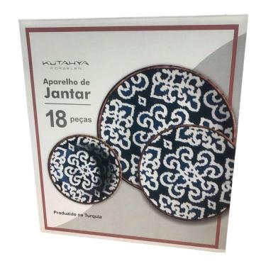 Imagem de Conjunto Jantar Pratos Porcelana 18 Peças Kutahya - Turquia