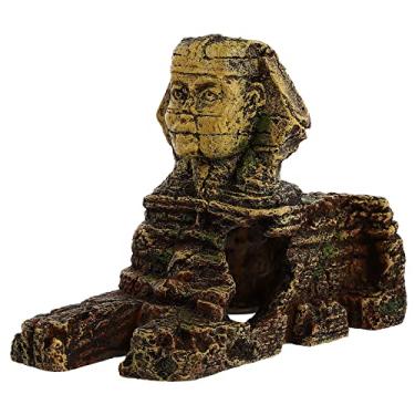 Imagem de 1 Unidade ornamentos de paisagismo do tanque de peixes estatuetas de esfinge de resina decoração de aquário decoração de escritório modelos estatueta de esfinge de resina animal