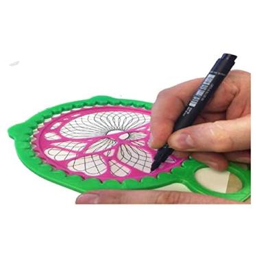 Imagem de Kit 3 Peças Desenhar Espirógrafo Régua Mágica Faça Desenhos Incríveis e Relaxantes Diversão Garantida para As Crianças Estimula a Criatividade 3D Presentes Criativos, Multicor