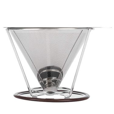 Imagem de Coador de café reutilizável de grau alimentício resistente à corrosão filtro de café com suporte separado