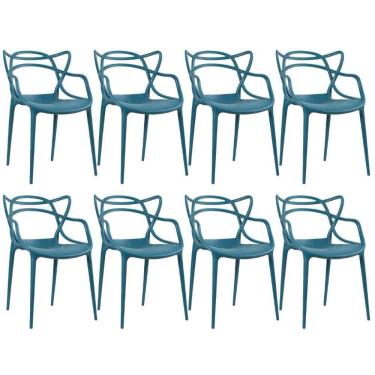 Imagem de Kit - 8 X Cadeiras Masters Allegra - Turquesa