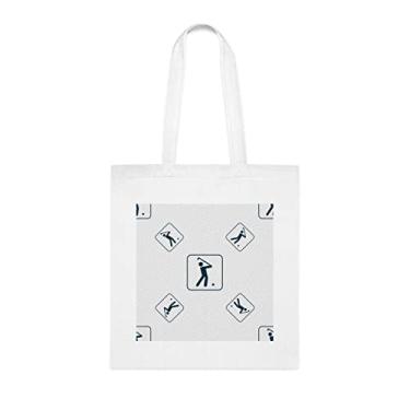 Imagem de Sinal de golfe padrão sem costura com textura geométrica vetor, presente divertido, bolsa de ombro, bolsas reutilizáveis, ideia de presente de cesta de Natal de aniversário, Branco