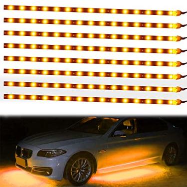 Imagem de XT AUTO 8 peças 12V super brilhante 30 cm 15 LED flexível à prova d'água tira de luz LED para decoração interior e exterior de carro DRL luz de dia ou barco ônibus jardim