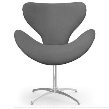 Imagem de Cadeira Decorativa Poltrona Egg Cinza Com Base Giratória