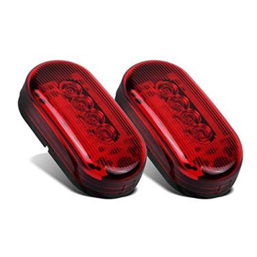 Imagem de Partsam 2 peças de luzes LED retangulares de 4 polegadas vermelho 10 diodos RV Trailer Caminhão Camper Superfície à prova d'água 2x4 Retângulo Luzes LED Marcadoras Seladas Indicadores de Identificação Luzes
