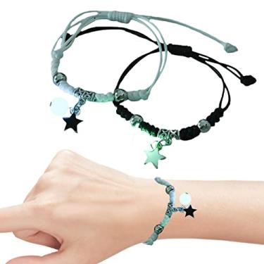 Imagem de Pulseiras Casal para Mulheres Homens,Pulseiras Luminosas para Melhores Amigos - Pulseiras Luminosas de Amizade para Casais Mãe e Filha para Mulheres Crianças Pacote com 2 Pulseiras para Aelevate
