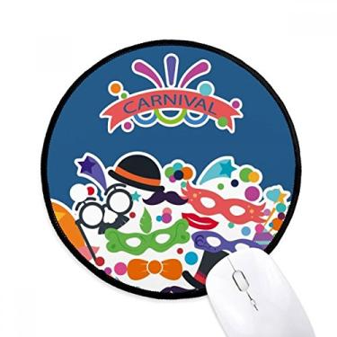 Imagem de Óculos chapéu cabeça feliz carnaval de Veneza mousepad desktop escritório tapete redondo para computador