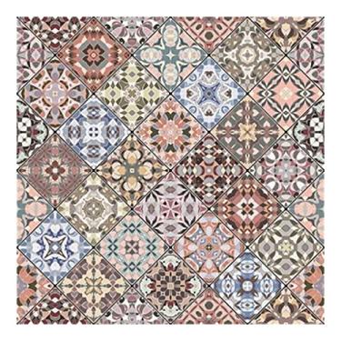Imagem de Tapetes de área de designer, costura de estilo étnico boêmio colorido flores europeias quadrado sala de estar quarto tapete de mesa (cor: C, tamanho: 150x150cm)