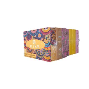 Imagem de Lenço Facial 21,4cm x 14,2cm - Folha Dupla - Kiss - Kit com 14 caixinhas com 50 lenços cada