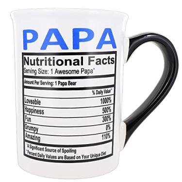Imagem de Caneca Papá de Cerâmica Cottage Creek Papa Gifts Grande 453 ml Caneca Papá/Papa Caneca de Etiqueta de Comida Papa Cups [Branca]