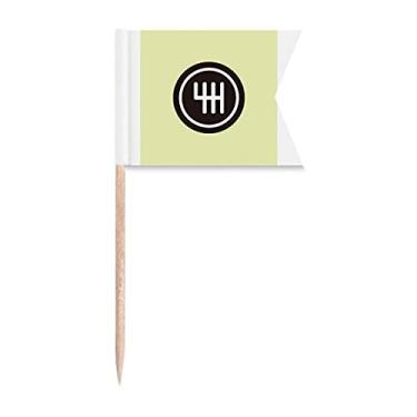 Imagem de Joystick fácil ajuste de engrenagem bandeiras de palito de dente marcação de rotulagem para bolo de festa prato de queijo