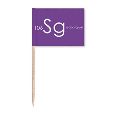 Imagem de Elementos Químicos Mesa de Período Metais de Transição Seaborgium Sg Bandeiras de Palito de Dente Marcador Topper Decoração de Festa