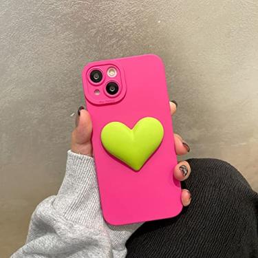 Imagem de Capa de telefone de silicone fosco bonito 3d amor coração para iphone 12 13 pro max 11 x xr 7 8 plus se 3 câmera capa macia protetora, d, para iphone se 2020