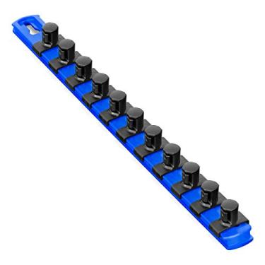Imagem de Ernst Manufacturing - 8419-Blue-1/2 33 polegadas organizador de soquete com clipes de trava de torção de 28 cm, azul