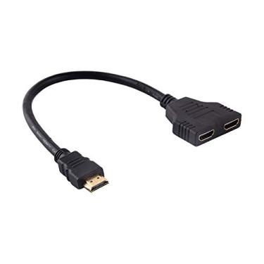 Imagem de Divisor HDMI, 1080p macho para fêmea dupla 1 a 2 vias cabo adaptador para cabos de TV HD
