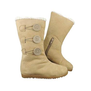 Imagem de Bota de Pelo Infantil Menino ou Menina 100% Forrada Inverno Lã Neve AM860 Cor:Creme Menina;Tamanho:27