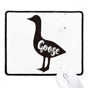 Imagem de Mousepad de ganso preto e branco animal borda costurada tapete de borracha para jogos