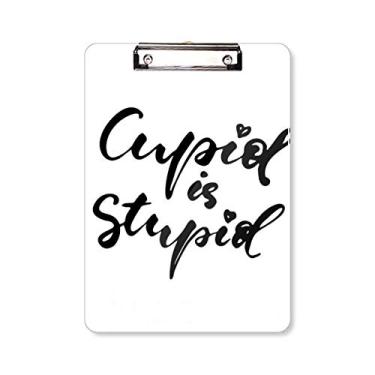 Imagem de Prancheta Cupid is Stupid estilo citação prancheta pasta, bloco de escrita A4