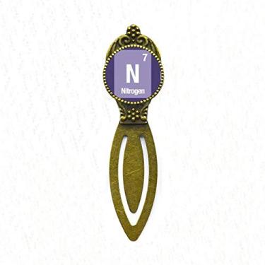 Imagem de N Nitrogen Marcador de página Retro, Elemento Químico Ciência, Marcador de página