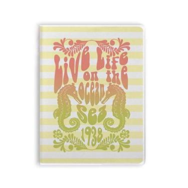 Imagem de Caderno Hippocampus Vida Marinha Estampa Colorida Capa de Goma Diário Capa Macia Diário