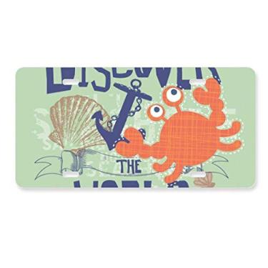 Imagem de DIYthinker Discover World Caranguejo Marine Organismo Placa Decoração Aço Inoxidável Automóvel