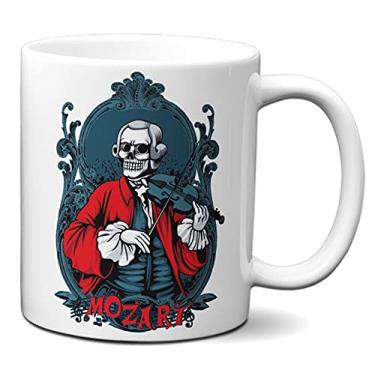Imagem de Caneca Mozart Caveira Presente Criativo Músico Violinista
