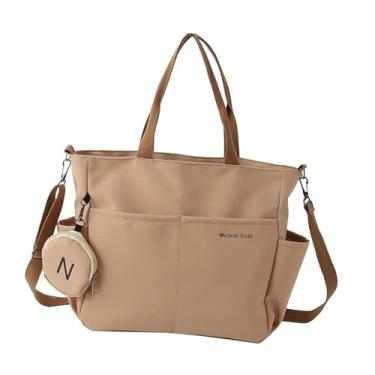 Imagem de kowaku Bolsa tote para mulheres, bolsa de ombro, shopper, moda, resistente ao desgaste, bolsa para laptop, bolsa crossbody para férias, viagens de negócios, cáqui