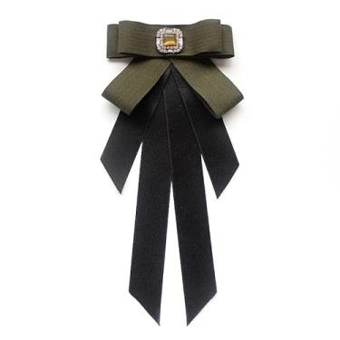 Imagem de broches para mulheres gravata borboleta de strass flor menina campus vento uniforme escolar estudante voo banco camisa profissional gravata borboleta para mulheres acessórios broche